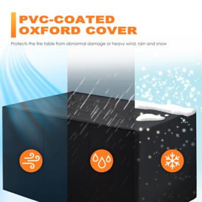 Image showing 7 th Nuu Garden Rattan Iron Propane Gas Fire Pit Table, Brown, 50,000 BTU