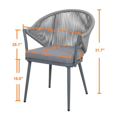 Image showing 5 th Nuu Garden 2 pc. Aluminum Outdoor Chairs, DW201-GR
