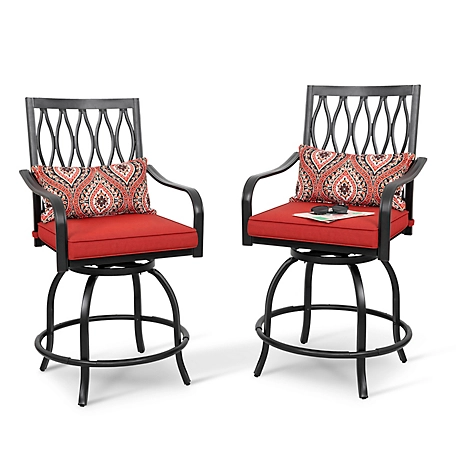 Nuu Garden 2 pc. 360-Degree Rotating Metal Chairs, DB150J