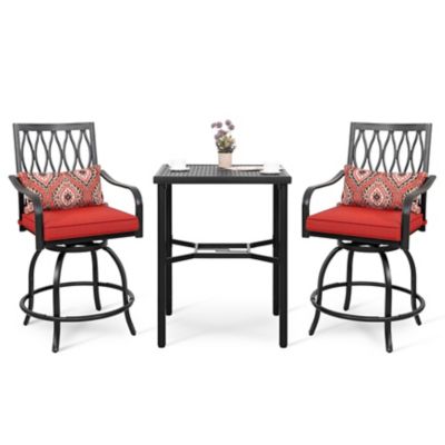 Nuu Garden 3 pc. 360-Degree Rotating Metal Bistro Set, SB150J-H01