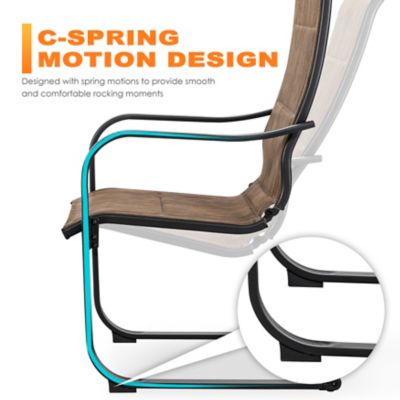 Image showing  Outdoor Patio Chair, C-Spring Textilene Dining Chairs, 2-Pack