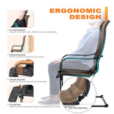 Image showing  Outdoor Patio Chair, C-Spring Textilene Dining Chairs, 2-Pack