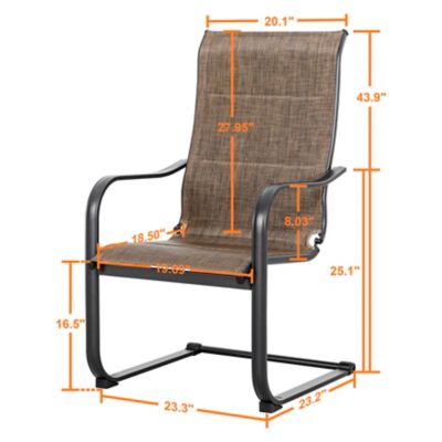 Image showing 5 th Nuu Garden Outdoor Patio Chair, C-Spring Textilene Dining Chairs, 2 pk.