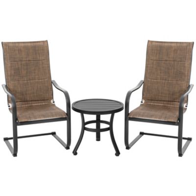 Image showing  3 pc. Bistro Set, Round Side Table and Textilene Dining Chairs