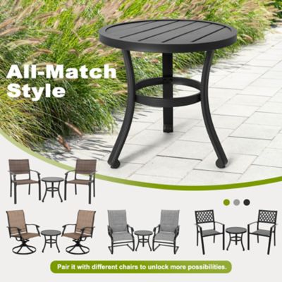 Image showing 5 th Nuu Garden 3 pc. Bistro Set, Round Side Table and Textilene Dining Chairs