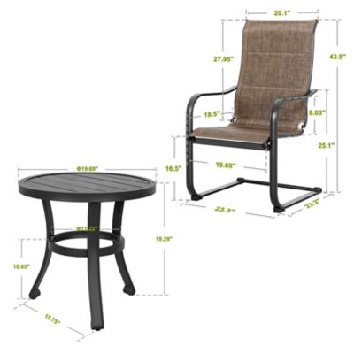 Image showing 6 th Nuu Garden 3 pc. Bistro Set, Round Side Table and Textilene Dining Chairs