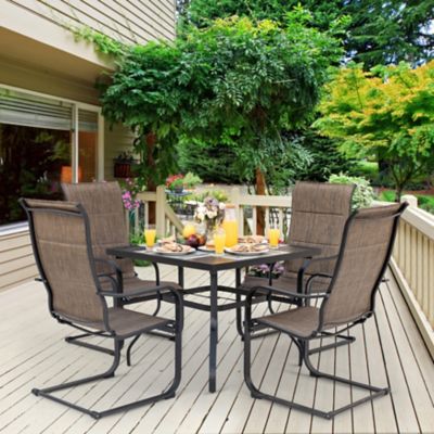 Nuu Garden Outdoor Foam-Padded C-Spring 5 pc. Textilene Patio Dinning Set, SD003-T2