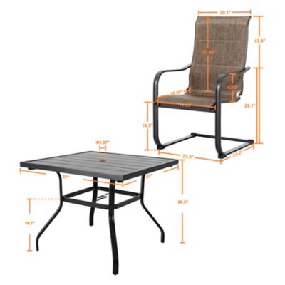 Image showing 5 th Nuu Garden Outdoor Foam-Padded C?Spring Textilene Patio Dining Set, 5 pc., SD003?T2