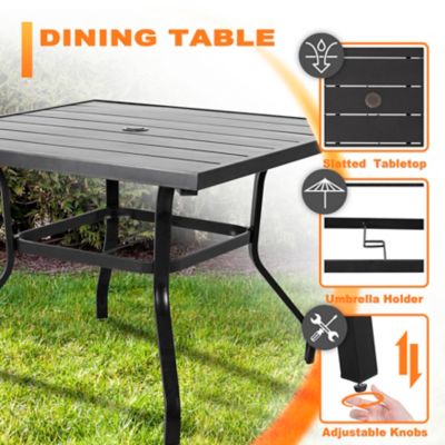 Image showing 8 th Nuu Garden Outdoor Foam-Padded C?Spring Textilene Patio Dining Set, 5 pc., SD003?T2