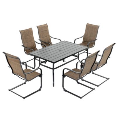 Image showing  Outdoor 7 pc. Textilene Dining Set with 1.57 in. Umbrella Hole