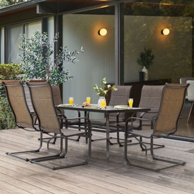 Image showing  Outdoor 7 pc. Textilene Dining Set with 1.57 in. Umbrella Hole