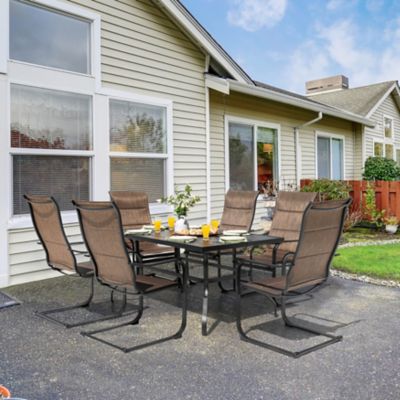 Image showing  Outdoor 7 pc. Textilene Dining Set with 1.57 in. Umbrella Hole