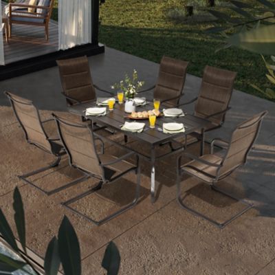 Image showing  Outdoor 7 pc. Textilene Dining Set with 1.57 in. Umbrella Hole