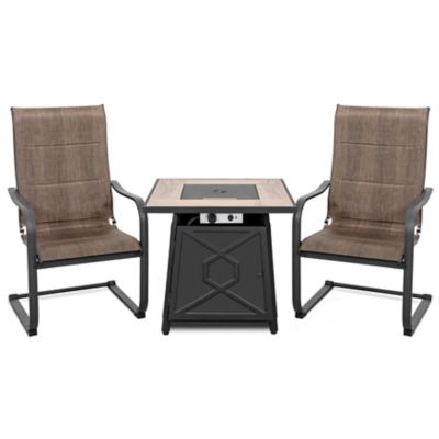 Nuu Garden 3 pc. 50,000 BTU Outdoor Fire Pit Table Set, SF003-014JNC