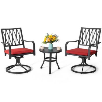 Image showing  3 pc. Iron Bistro Set with Cushions