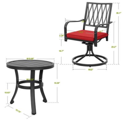 Image showing 5 th Nuu Garden 3 pc. Iron Bistro Set with Cushions