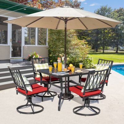 Image showing  5 pc. Outdoor Dining Swivel Set