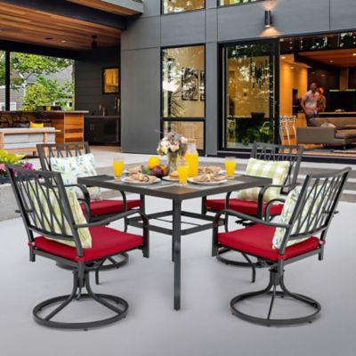 Image showing  5 pc. Outdoor Dining Swivel Set