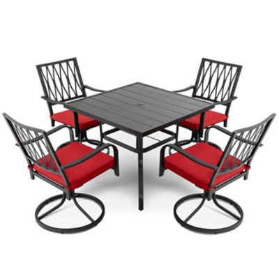 Image showing  5 pc. Outdoor Dining Swivel Set