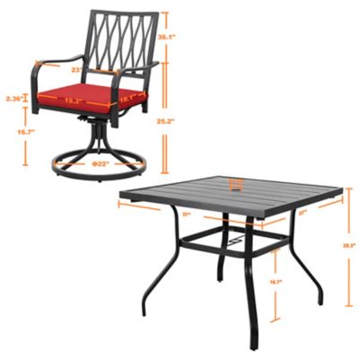 Image showing 5 th Nuu Garden 5 pc. Outdoor Dining Swivel Set
