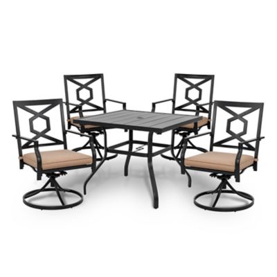 Nuu Garden 5 pc. Swivel Metal Outdoor Dining Set, SD151S-T2