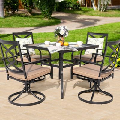 Image showing  5 pc. Swivel Metal Outdoor Dining Set, SD151S-T2