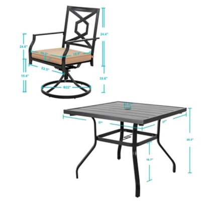 Image showing  5 pc. Swivel Metal Outdoor Dining Set, SD151S-T2