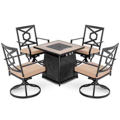 Image showing  5 pc. Patio Furniture Set with 50,000 BTU Electric Fire Pit Table
