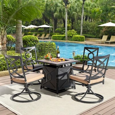 Image showing  5 pc. Patio Furniture Set with 50,000 BTU Electric Fire Pit Table