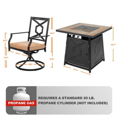 Image showing 5 th Nuu Garden 5 pc. Patio Furniture Set with 50,000 BTU Electric Fire Pit Table