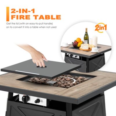 Image showing  3 pc. 28 in. Outdoor Fire Table Set