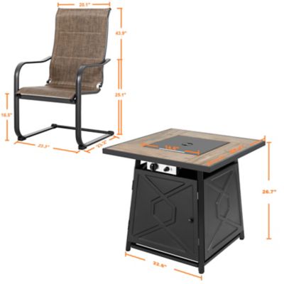 Image showing 6 th Nuu Garden 3 pc. 28 in. Outdoor Fire Table Set