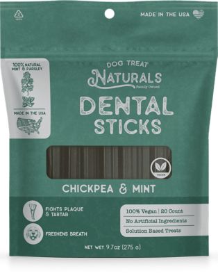 Dog Treat Naturals Chickpea and Mint Dental Sticks Dog Treats, 20 ct.