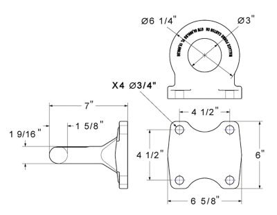Image showing  Forged Bolt-On Lunette Tow Ring, 3 in. Opening, 33-Ton Capacity