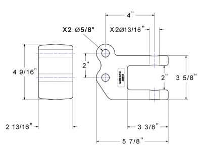 Image showing  2 in. Adjustable Clevis, 2 Tang, 8 Tons