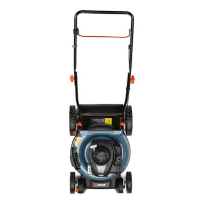 Image showing 5 th Senix 21 in. 125cc 4-Cycle Gas Powered Push Lawn Mower, Mulch/Side Discharge, Dual Lever Height Adjustment, 11 in. Rear Wheels