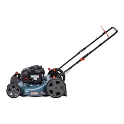 Image showing 12 th Senix 21 in. 125cc 4-Cycle Gas Powered Push Lawn Mower, Mulch/Side Discharge, Dual Lever Height Adjustment, 11 in. Rear Wheels