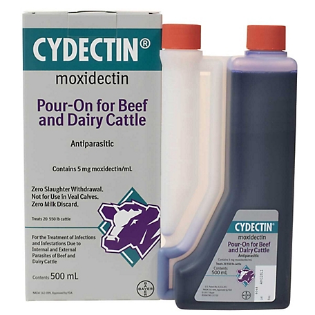 Cydectin Bivi Pour-On Cattle Dewormer, 500cc