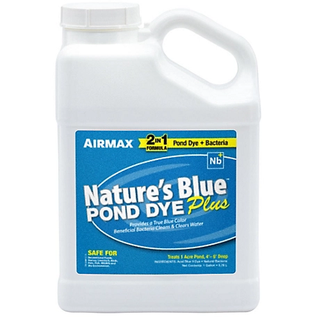 Airmax Nature's Blue Pond Dye Plus Liquid Dye & Bacteria Enhanced, 1 Gallon