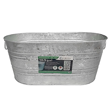 Omega Industrial 10.5 gal. Galvanized Metal Tub