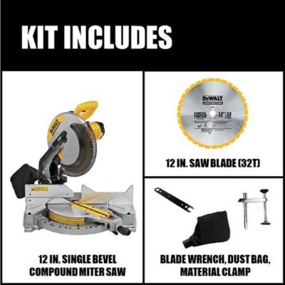Image showing 8 th DEWALT 12 in. 15A Single Bevel Miter Saw