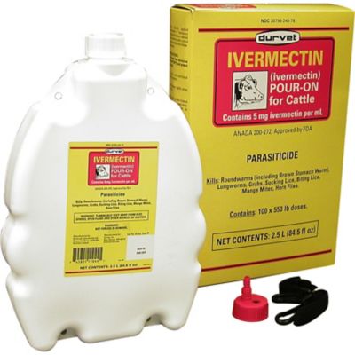 Durvet Ivermectin Pour-On Cattle Wormer, 2.5 L