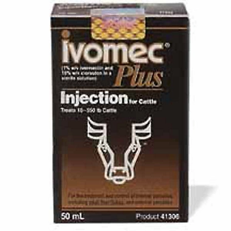 Ivomec Plus Injection Cattle Dewormer, 50 mL