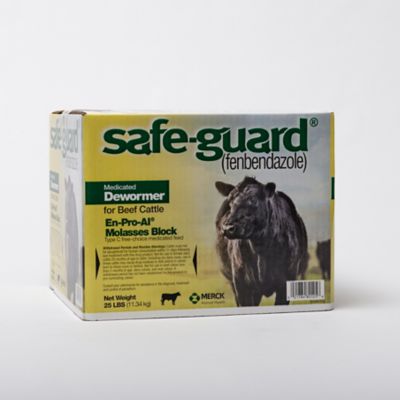 Merck Safe-Guard Medicated Cattle Dewormer En-Pro-Al Molasses Block, 25 lb