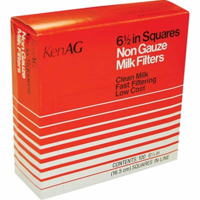 KenAG Non Gauze Milk Filter Squares, 6-1/2 x 6-1/2 in., 100-Pack