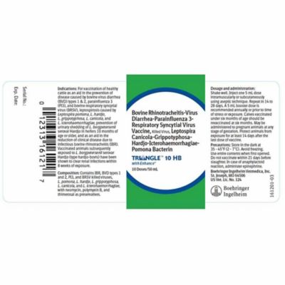 Image showing  Triangle 10 HB Vaccine for Cattle, 10 Doses
