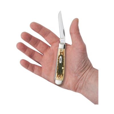 Image showing  Amber Bone Peach Seed Jigged Mini Trapper