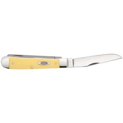 Image showing  Yellow Smooth Synthetic Trapper with Carbon Steel Blades