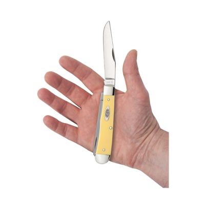 Image showing  Yellow Smooth Synthetic Trapper with Carbon Steel Blades