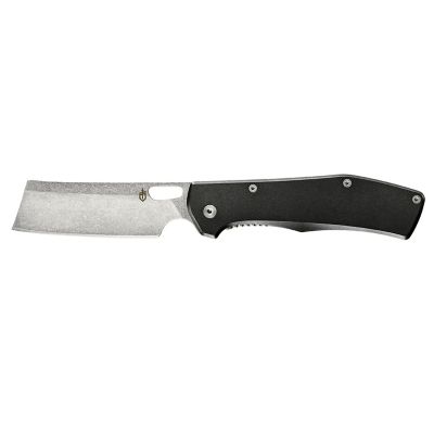 Gerber Flatiron Stonewash/Grey Plain Edge Cleaver Folding Knife